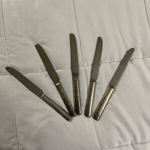 Set of 6 Stainless Steel Dinner Knives - Silver